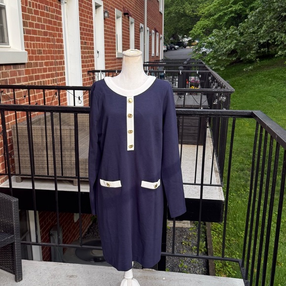 NWT Lilly Pulitzer Kennedy Classic Shift Dress True Navy Size XL - Picture 7 of 13